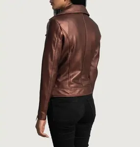 Chaqueta de Cuero para Mujer en Oferta, Chaqueta de Cuero Genuino a la Moda, Chaqueta de Cuero para Mujer Resistente al Viento, la Más Económica entre las Similares en Oferta - Product Image 2