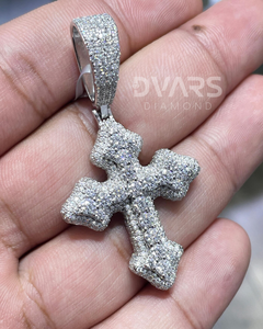 Colgante de Cruz VVS Moissanite para Hombre, Estilo HipHop, con Incrustaciones, Plata de Ley, Joyería Religiosa de Lujo Personalizada, Bautismo - Product Image 1