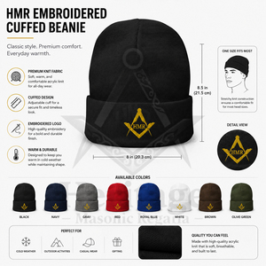 Heritage Masonic Regalia Greek Apparel Brotherhood Fraternity Masonic Wear Thermal Knitted <b>Men</b> Warm acrylic Cap <b>Beanie</b> <b>Hat</b> - Product Image 6