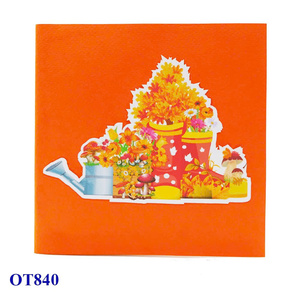 Carte pop-up 3D faite à la main en forme de bottes d'automne, motif floral personnalisé, en papier, pour Thanksgiving, la Saint-Valentin, les anniversaires, Viet-craft Hanoi - Product Image 4