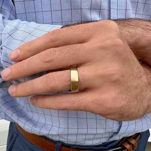 6.5mm Wedding Band <b>Ring</b> 14k Solid Gold Unique Stackable <b>Plain</b> Solitaire Luxury Proposal <b>Ring</b> For Men's Fine Jewelry Manufacturer - Product Image 6