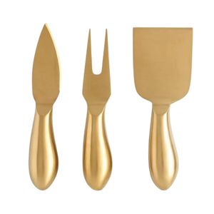 Ensemble de couteaux à fromage en acier inoxydable avec manche en bois naturel écologique, 4 pièces, mini fourchette à beurre et trancheuse à fromage - Product Image 2