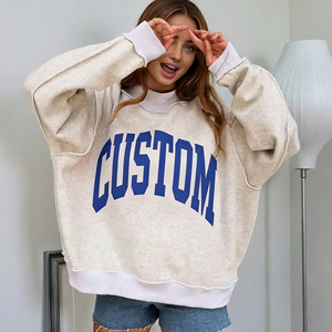 เสื้อสเวตเชิ้ตคอเต่าสไตล์วินเทจสำหรับผู้หญิง ขายส่งพร้อมโลโก้สั่งทำ เสื้อสเวตเชิ้ตโอเวอร์ไซส์คุณภาพสูง ผู้ผลิตเสื้อฮู้ดดี้และเสื้อคอกลม - Product Image 2