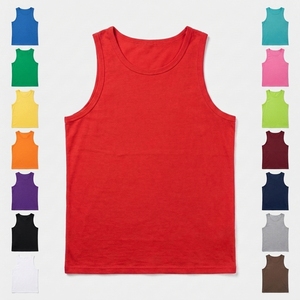 100% Cotton Customised Logo Men's Gym <b>Clothes</b> Basketball Singlets Acid Wash Tank Top weight lifting top cotton shirt - Product Image 5