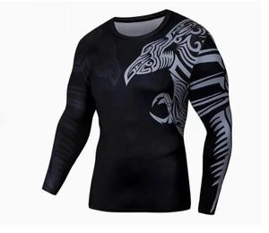 Men’s Custom Gym Rash Guard Quick Dry Compression <b>Base</b> <b>Layer</b> Long Sleeve <b>Skin</b> Fit Training Top - Product Image 4