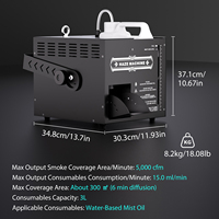 Machine à fumée U`King 1000W DMX512 avec réservoir de 3L, télécommande, machine à brouillard à base d'eau pour fêtes, discothèques, mariages, DJ