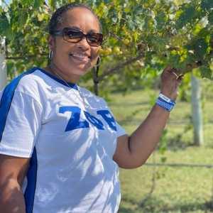 เสื้อยืดสีขาวพรีเมียม Zeta Phi Beta ปักลายตัวอักษรกรีกสีน้ำเงิน เสื้อยืดผู้หญิง ผ้าเนื้อนุ่ม สวมใส่สบาย ทันสมัย - Product Image 4