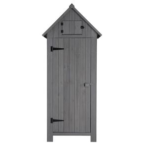 Abri de rangement extérieur en métal étanche 70 pouces, noir, toit à double pente, pour cour, couleur gris foncé - Product Image 6