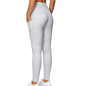 Leggings de sport personnalisés pour femmes, taille mi-haute, respirants, à compression, pour la course, le yoga, décontractés, sans coutures, en coton/fibre de bambou - Product Image 3