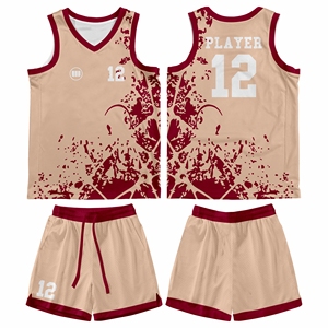 Nuevo Diseño de Uniforme de Baloncesto Sublimado Transpirable, Conjunto de Jersey y Pantalones Cortos con Patrón Degradado, Secado Rápido, Absorbe la Humedad, Anti-UV 100% - Product Image 1
