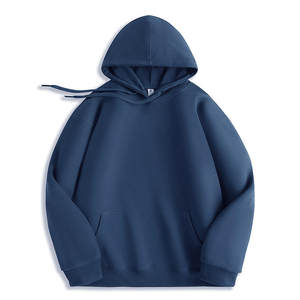 Sweat-shirt à capuche noir pour homme, coupe classique, 100% coton tricoté, couleur unie, avec poche, pour l'automne - Product Image 6
