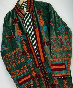 Handmade Embroidered Suzani <b>Velvet</b> <b>Jacket</b> <b>Women</b> Boho Floral Uzbek Unisex Plus Size Autumn/Winter Eco-Friendly - Product Image 1