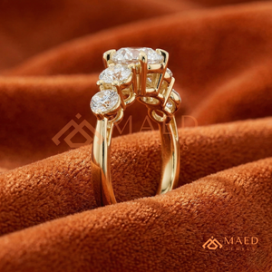 <b>Custom</b> 14K 18K Real Gold Five Stone Diamond <b>Ring</b> Lab Grown Round Cut Wedding <b>Ring</b> for Women Luxury Bridal Jewellery - Product Image 2