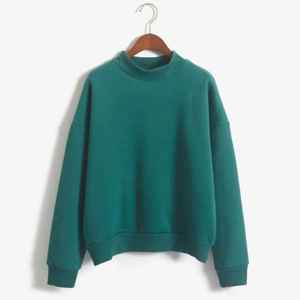 Sudadera de Mujer con Cuello Redondo, Color Negro, Poliéster, Felpa, Logotipo Estampado en la Parte Delantera, Tejido de Punto, Color Sólido, Manga Larga, para Otoño - Product Image 2