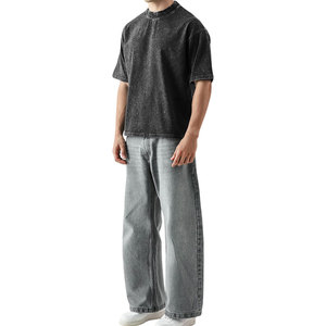 T-shirt Homme Noir Vintage Oversize 100% Coton Effet Délavé à l'Acide, Impression Numérique Graphique - Subculture Religieuse Sombre - Product Image 2