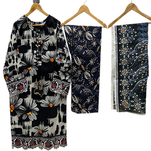 Tenues prêtes-à-porter pour femmes grandes tailles en tissu lawn pakistanais, ensembles Shalwar Kameez en lawn, robes prêtes-à-porter, tenues d'été pour femmes en tissu lawn - Product Image 3