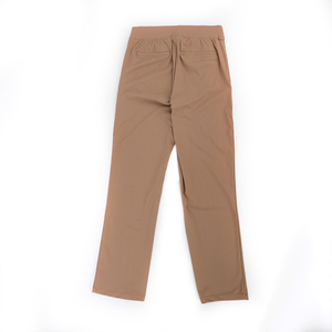 Pantalon large taille haute pour femme en crêpe uni, coupe ample, longueur totale, taille élastique, style décontracté, idéal pour le printemps - Product Image 2