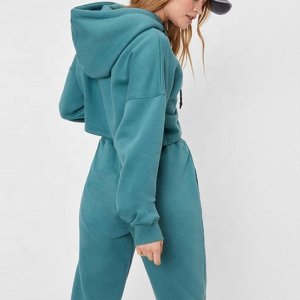 Conjunto Deportivo Personalizado de Algodón 100% con Bordado de Encaje, Traje de Jogging de Alta Calidad para Mujer, Servicio OEM ODM - Product Image 5