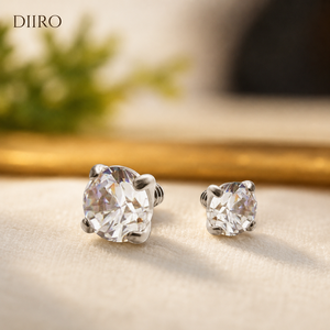 Classic <b>Earrings</b> Round Brilliant Cut Moissanite 925 Sterling <b>Silver</b> <b>Stud</b> <b>Earrings</b> Women Everyday Wear - Product Image 4
