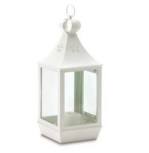 Nouvelle Lanterne Tendance en Métal et Verre Blanc Fini, Qualité Supérieure, Vente Directe Usine, Idéale pour la Maison et l'Hôtel - Product Image 1