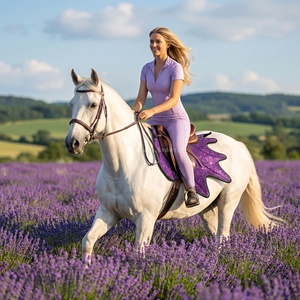 Almohadilla para Silla de Montar Dragon Wing - Almohadilla Antideslizante con Forro Absorbente de Sudor y Tira Decorativa Roja/Negra - Para Doma Clásica, Salto de Obstáculos, Halloween - Product Image 2