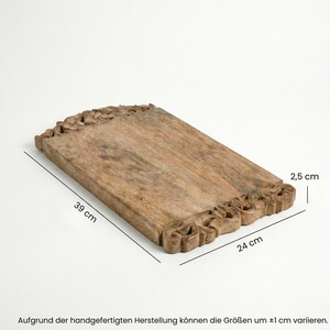 Planche à découper vintage en bois d'orme sculpté, design bord couronné artisanal, surface épaisse et durable, plateau de service alimentaire sûr pour la cuisine - Product Image 5