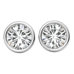 Pendientes de Diamantes de Laboratorio Redondos Brillantes con Color DEF y Claridad VS VVS, Oro Sólido de 14K, Engaste de Bisel, Joyería Minimalista - Product Image 5