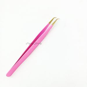 Pince à épiler de haute qualité Outils d'extension de faux cils Couleurs roses Pince à cils en acier inoxydable à vendre - Product Image 5