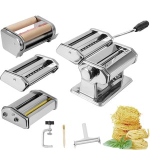Macchina per Pasta Regolabile in Acciaio Inox con 9 Impostazioni, Rulli e Taglierina, Strumenti Manuali per Pasta - Product Image 1