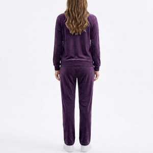Ensemble décontracté moderne pour femmes, haut à manches longues et col rond, pantalon droit confortable - Product Image 3