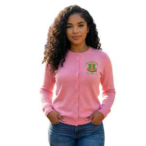 Cárdigan Rosa para Mujer, Tipo Suéter, con Botones Bordados, Cárdigan de Punto, Informal, Ligero, Prenda Exterior - Product Image 4