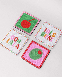 Handmade Seed <b>Bead</b> Embroidery Classic Design Eco-Friendly Mug <b>Coaster</b> Glass Holder Cup Mat Tea Coffee Beverage Table Protection - Product Image 3