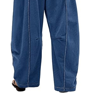 Women Soft Lounge Cargo Pants Wide Leg Sweatpants High Waist <b>Drawstring</b> Casual Loose Fit Streetwear - Product Image 6