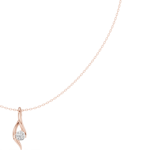 Rose Gold Pendant <b>Necklace</b> with Lab Grown Diamond Accents, Minimalist Chain <b>Necklace</b> for Women, <b>Fine</b> Jewelry Gift - Product Image 4