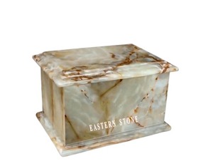 Urne funéraire artisanale en onyx poli pour adulte, écologique, pour cendres, urne commémorative de luxe personnalisée pour restes humains, vente en gros - Product Image 3