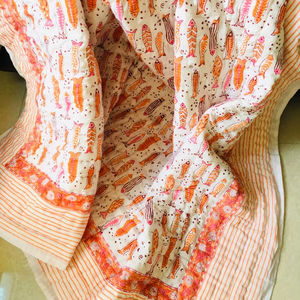 Manta de Katha Ligera y Suave para Niños Pequeños, Manta Orgánica Cosida a Mano para Bebés, Envolturas para Bebés para una Cama Cómoda - Product Image 1