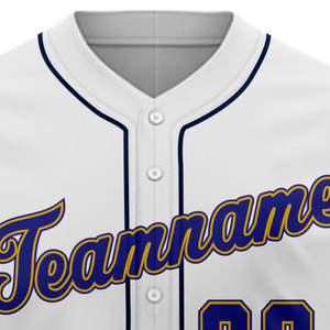 Camiseta de Béisbol Blanca de Manga Corta con Botones, Uniforme de Equipo Personalizado, Transpirable, de Poliéster, Deportiva - Product Image 5