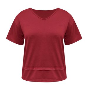 Camisetas de Talla Grande con Hombros Caídos y Manga Corta para Mujer, Estilo Casual de Verano, Cuello Redondo, Color Sólido, de Bangladesh Apparel - Product Image 1