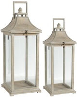 Nouveauté 2026, lanterne carrée en bois et verre, blanche, faite à la main, décoration de Noël pour l'extérieur, lanterne à bougie pour la maison