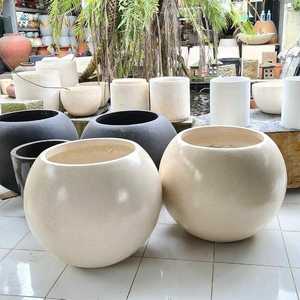 Jardinière ronde élégante et moderne en fibre de verre (FRP) pour extérieur, jardin, balcon, terrasse, aménagement paysager, usage décoratif - Product Image 5