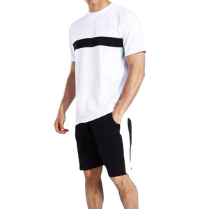 Nouvelle mode estivale, ensemble haut et short 2 pièces pour homme, t-shirt à col rond et short, design unique, personnalisé, coupe classique, ensemble court d'été pour homme - Product Image 3