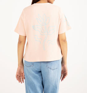 Camisetas de Verano de Alta Calidad al por Mayor, 220 g/m², Hombros Caídos, 100% Algodón Pesado para Mujer - Product Image 4