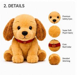 Peluche de perro, juguete de peluche suave, lindo muñeco de peluche de perro, juguete de peluche de perro de dibujos animados, juguete de peluche de cachorro para abrazar, peluche de perro kawaii, perro de peluche para dormir - Product Image 3
