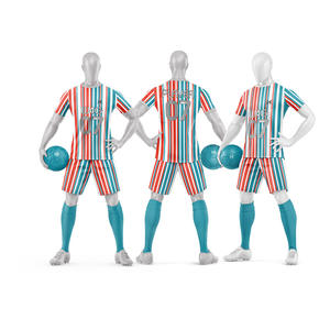 Ensemble de maillots et shorts de football pour équipe de club masculine avec logo personnalisé, 100% polyester, écologique, léger, respirant, séchage rapide, uniformes en mesh - Product Image 6