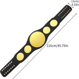 Cinturón de Campeonato de Lucha Libre Personalizado con Diseño de NEÓN BRILLANTE, en Cuero PU con Placa Dorada Decorativa Impresa por Transferencia de Calor, de Cintura Alta - Product Image 3