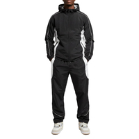 Survêtements coupe-vent en nylon de qualité supérieure 2026, ensemble 2 pièces, avec logo personnalisé et passepoil, tenues de sport unies pour hommes