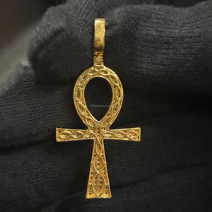 Collier Pendentif Croix Ankh en Argent 925, Pavé de Moissanite, Symbole Égyptien, Bijou Hip Hop, Cadeau de Fête pour Femmes et Hommes - Product Image 3