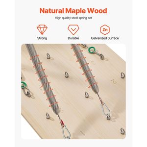 Macchina Pilates Reformer da Parete in Legno d'Acero con Molle di Resistenza per Attrezzature per Esercizi con Springboard e Fitness Yoga - Product Image 3