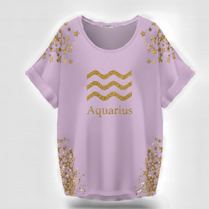 T-shirt Dreamcatcher avec étoiles et plumes dorées scintillantes, coupe classique, manches courtes, polyester/coton, séchage rapide, respirant - Product Image 5
