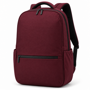 Mochila Moderna para Portátil, Color Granate, con Patrón Geométrico, Gran Capacidad, Transpirable, Unisex, con Cierre de Cremallera y Bolsillos Laterales, de Nailon - Product Image 1